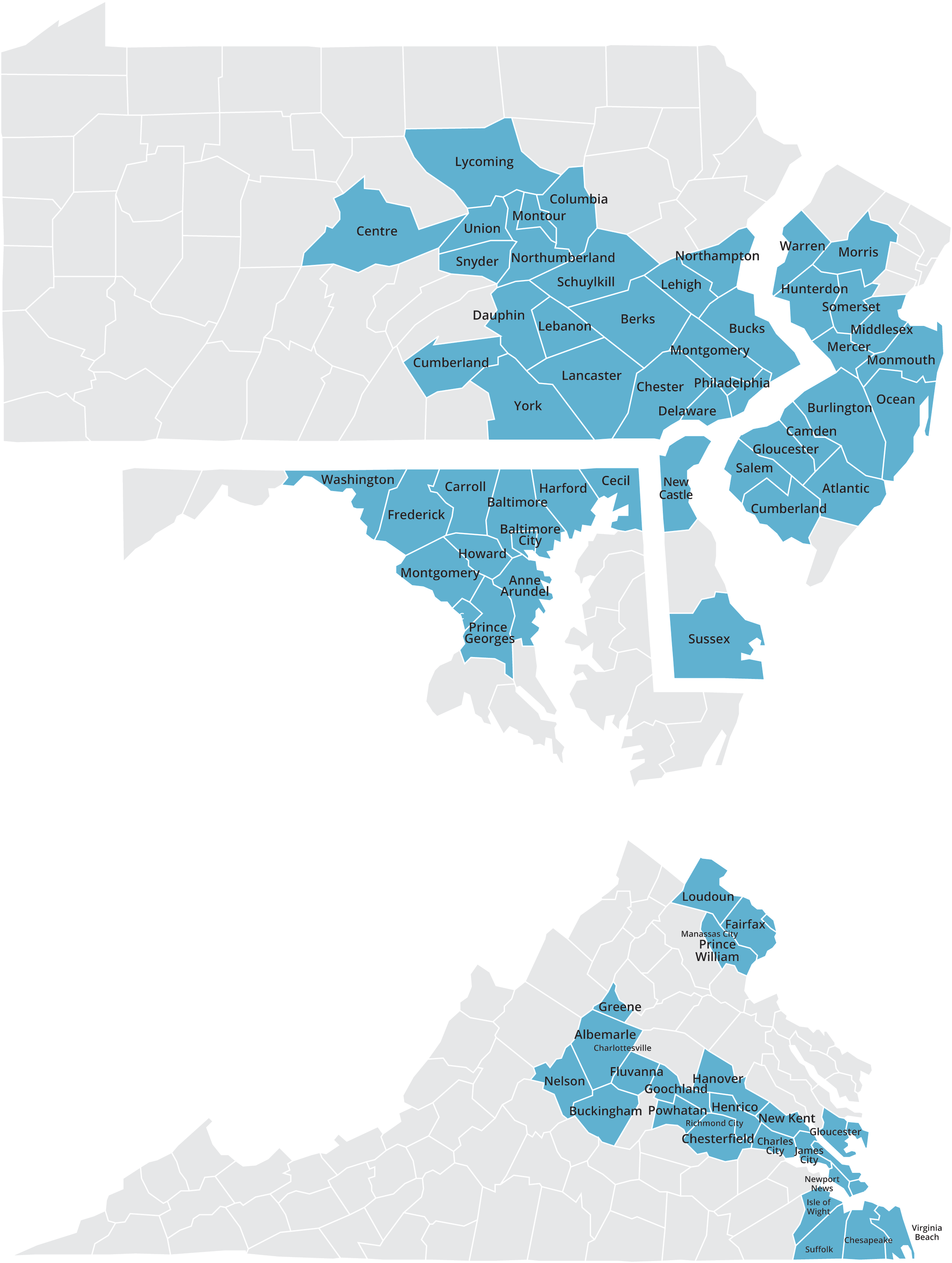map of all areas Savannah Horizon Bank serves